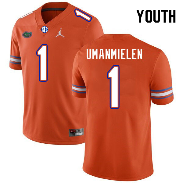 Youth #1 Princely Umanmielen Florida Gators College Football Jerseys Stitched Sale-Orange